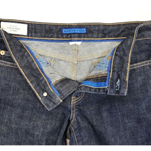 Martin + Osa Jeans 28 Long Slim Fit Dark Wash Straight Leg Mid Rise - Picture 5 of 7